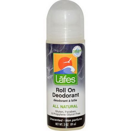 Lafe's Natural Body Care, All Natural, Roll On Deodorant, Unscented 89ml