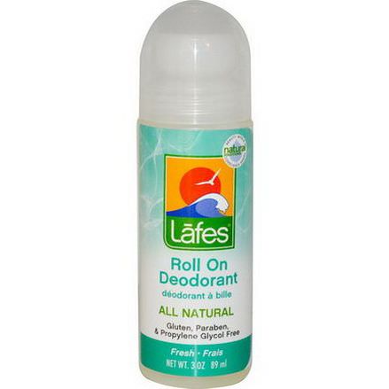 Lafe's Natural Body Care, Roll On Deodorant, Fresh 89ml