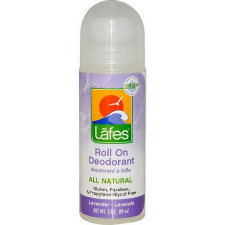 Lafe's Natural Body Care, Roll On Deodorant, Lavender 89ml