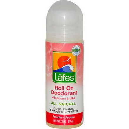 Lafe's Natural Body Care, Roll On Deodorant, Powder 89ml