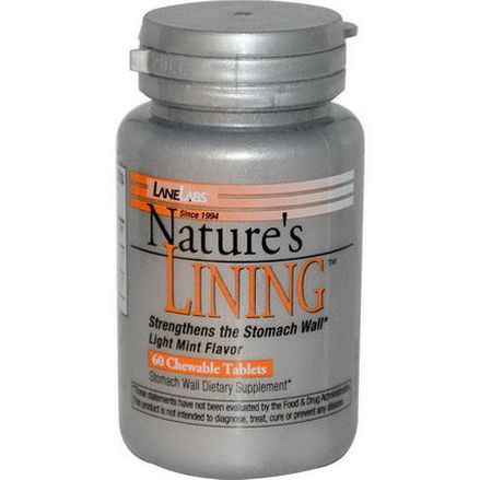 Lane Labs, Nature's Lining, Light Mint Flavor, 60 Chewable Tablets