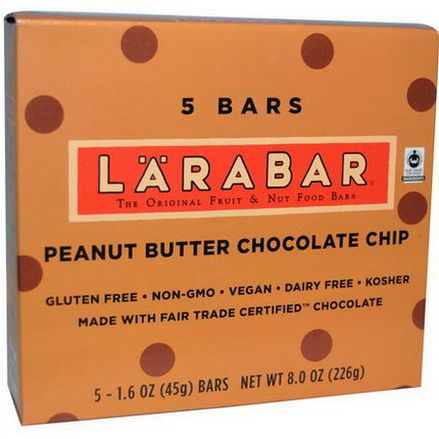 Larabar, Peanut Butter Chocolate Chip, 5 Bars 45g Each