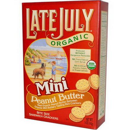 Late July, Organic Mini Bite Size Sandwich Crackers, Peanut Butter 142g
