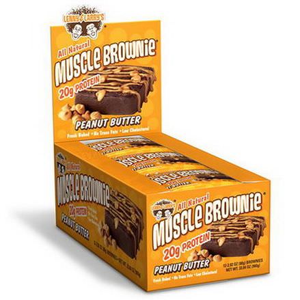 Lenny&Larry's, Muscle Brownie, Peanut Butter, 12 Brownies 80g Each