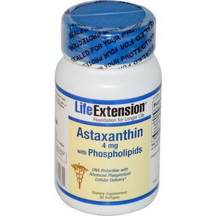Life Extension, Astaxanthin with Phospholipids, 4mg, 30 Softgels