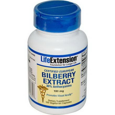 Life Extension, Bilberry Extract, 100mg, 100 Veggie Caps