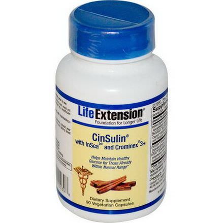 Life Extension, CinSulin With InSea 2&Crominex 3+, 90 Veggie Caps