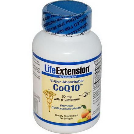 Life Extension, CoQ10, Super-Absorbable, With d-Limonene, 50mg, 60 Softgels