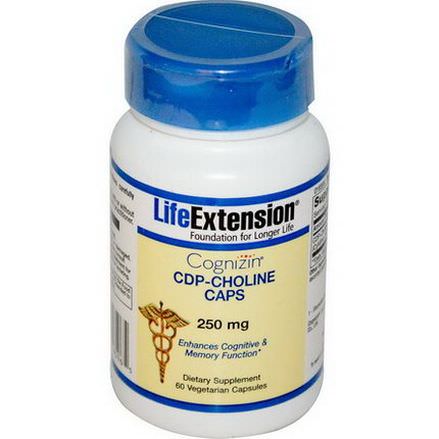 Life Extension, Cognizin, CDP-Choline Caps, 250mg, 60 Veggie Caps