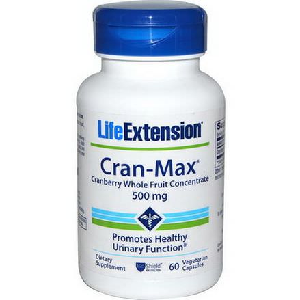 Life Extension, Cran-Max, Cranberry Whole Fruit Concentrate, 500mg, 60 Veggie Caps