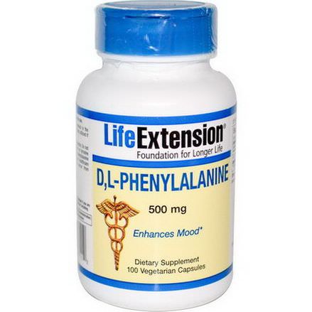 Life Extension, D, L-Phenylalanine, 500mg, 100 Veggie Caps