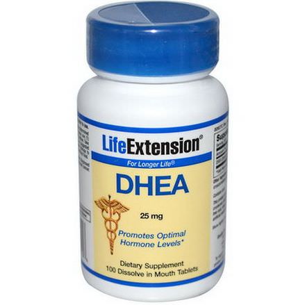 Life Extension, DHEA, 25mg, 100 Dissolve in Mouth Tablets
