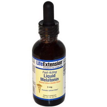 Life Extension, Fast-Acting Liquid Melatonin, Natural Citrus-Vanilla Flavor, 3mg 59ml