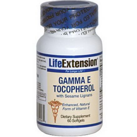 Life Extension, Gamma E Tocopherol, with Sesame Lignans, 60 Softgels