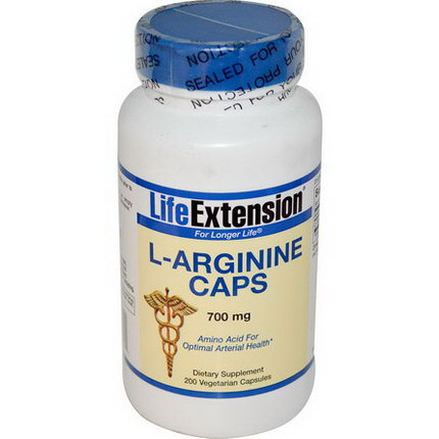 Life Extension, L-Arginine Caps, 700mg, 200 Veggie Caps