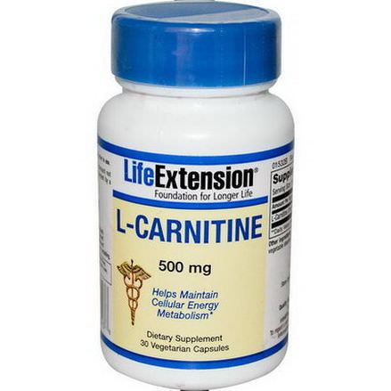 Life Extension, L-Carnitine, 500mg, 30 Veggie Caps