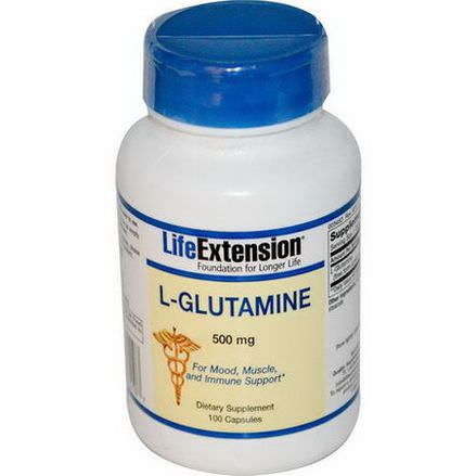 Life Extension, L-Glutamine, 500mg, 100 Capsules