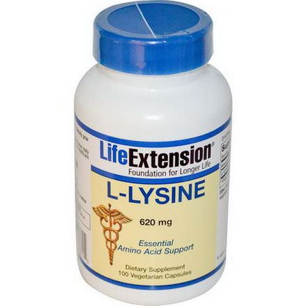 Life Extension, L-Lysine, 620mg, 100 Veggie Caps