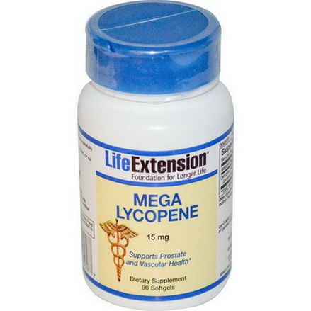 Life Extension, Mega Lycopene, 15mg, 90 Softgels