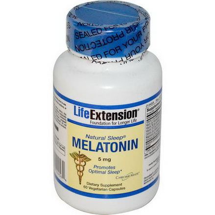 Life Extension, Natural Sleep, Melatonin, 5mg, 60 Veggie Caps