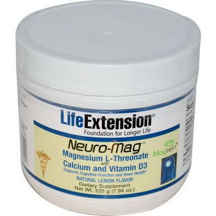 Life Extension, Neuro-Mag, Natural Lemon Flavor 225g