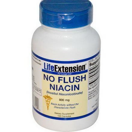 Life Extension, No Flush Niacin, 800mg, 100 Capsules