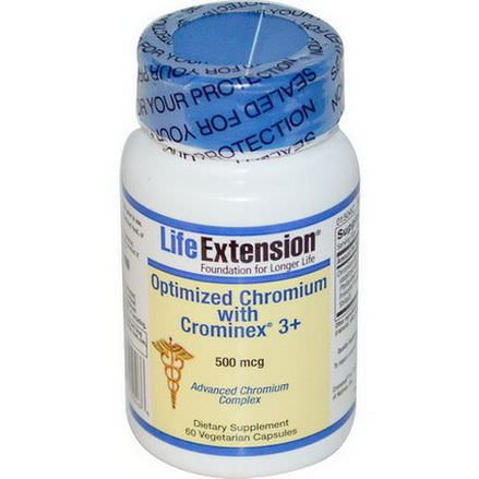 Life Extension, Optimized Chromium with Crominex 3+, 500mcg, 60 Veggie Caps