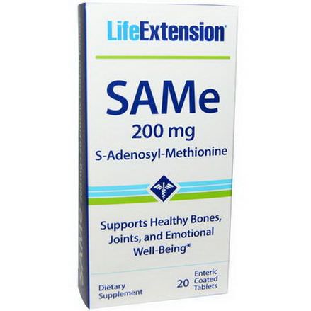 Life Extension, SAMe, 200mg, 20 Enteric Coated Tablets