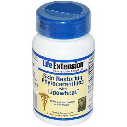 Life Extension, Skin Restoring Phytoceramides with Lipowheat, 30 Veggie Liquid Caps