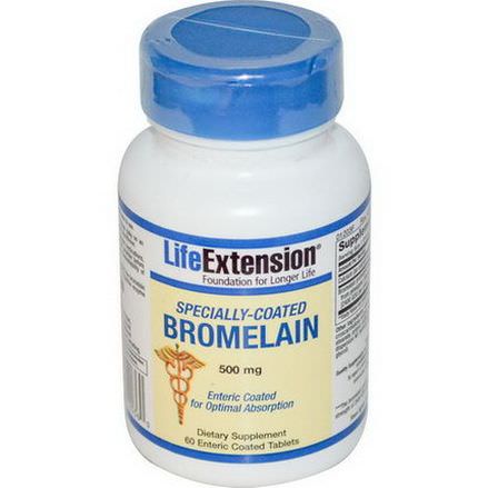Life Extension, Specially-Coated Bromelain, 500mg, 60 Enteric Coated Tablets