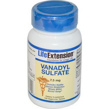 Life Extension, Vanadyl Sulfate, 7.5mg, 100 Veggie Tabs