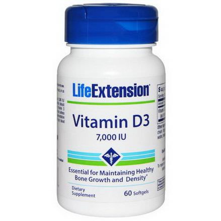 Life Extension, Vitamin D3, 7,000 IU, 60 Softgels