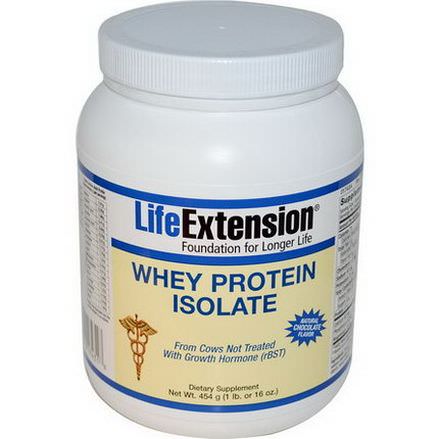Life Extension, Whey Protein Isolate, Natural Chocolate Flavor 454g
