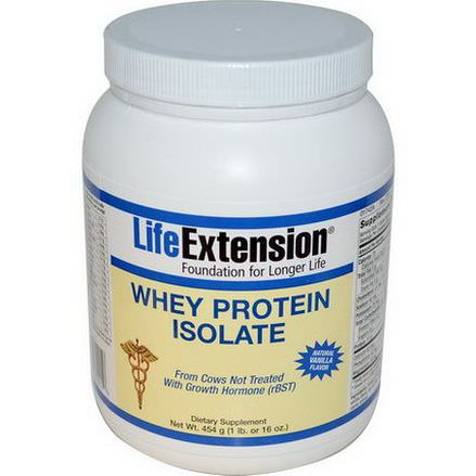 Life Extension, Whey Protein Isolate, Natural Vanilla Flavor 454g