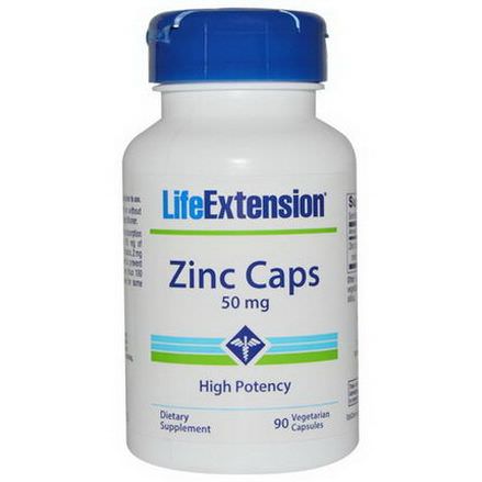 Life Extension, Zinc Caps, High Potency, 50mg, 90 Veggie Caps