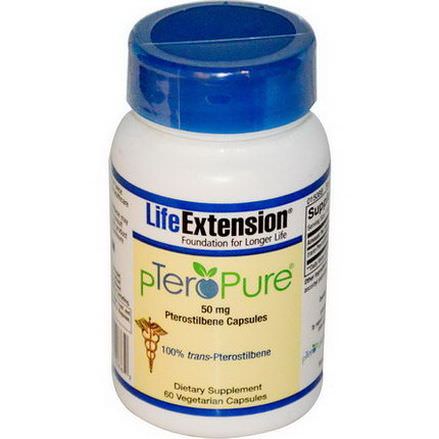 Life Extension, pTeroPure, Pterostilbene, 50mg, 60 Veggie Caps