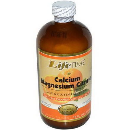Life Time, Calcium Magnesium Citrate, Natural Orange/Vanilla Flavor 473ml