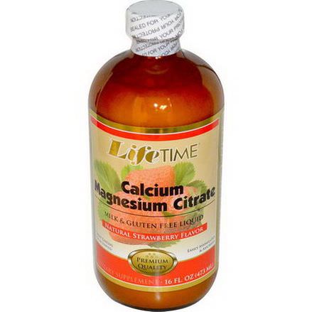 Life Time, Calcium Magnesium Citrate, Natural Strawberry Flavor 473ml
