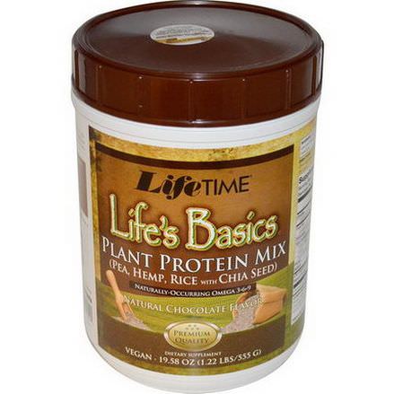 Life Time, Life's Basics, Plant Protein Mix, Natural Chocolate Flavor 555g