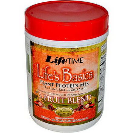 Life Time, Life's Basics, Plant Protein Mix, with 5-Fruit Blend 586.5g