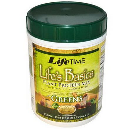 Life Time, Life's Basics Plant Protein Mix, with Greens 1.24 lb /562.4g