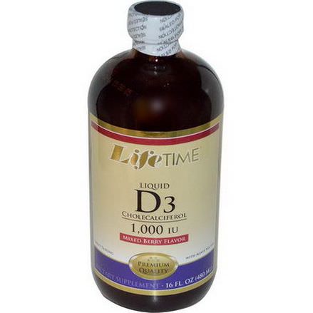 Life Time, Liquid D3 Cholecalciferol, Mixed Berry Flavor, 1,000 IU 480ml