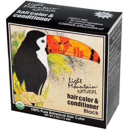 Light Mountain, Natural Hair Color&Conditioner, Black 113g