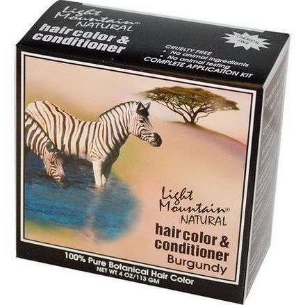 Light Mountain, Natural Hair Color&Conditioner, Burgundy 113g