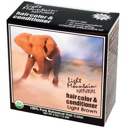 Light Mountain, Natural Hair Color&Conditioner, Light Brown 113g