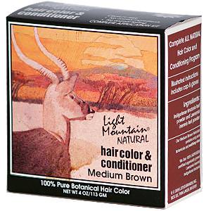 Light Mountain, Natural Hair Color&Conditioner, Medium Brown 113g