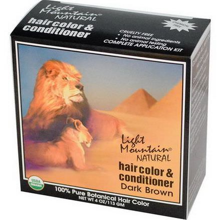 Light Mountain, Organic Hair Color&Conditioner, Dark Brown 113g