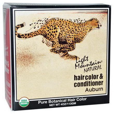 Light Mountain, Organic Natural Hair Color&Conditioner, Auburn 113g