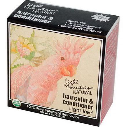 Light Mountain, Organic Natural Hair Color&Conditioner, Light Red 113g
