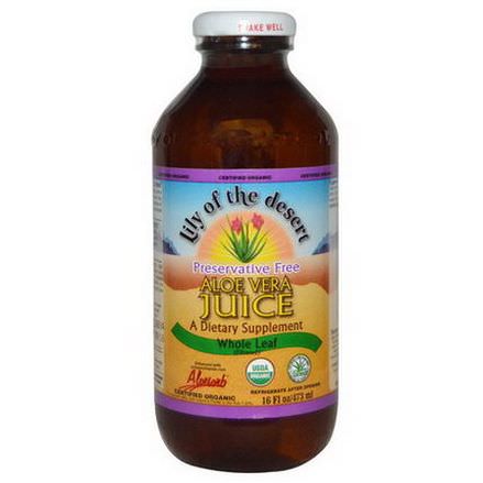 Lily of the Desert, Organic, Aloe Vera Juice, Whole Leaf 473ml
